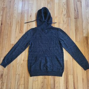 Men's Commerse" black wool hooded sweater